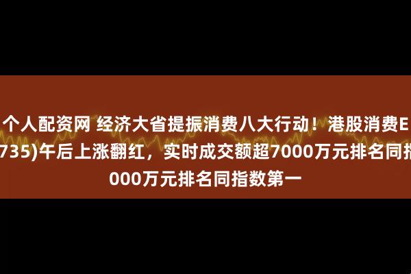 个人配资网 经济大省提振消费八大行动！港股消费ETF(159735)午后上涨翻红，实时成交额超7000万元排名同指数第一